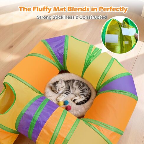 Petizer Portable Cat Tunnels for Indoor Cats, Pop Up Tear-Resistant Cat Tube, Waterproof & Washable Play Tunnels for Cats, Kittens, Kitty, Puppy, Rabbit (Rainbow Color) in Kuwait