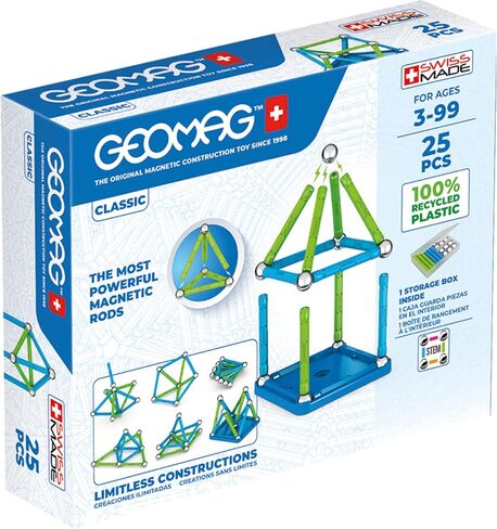 Geomag Classic - 60 Pieces- Magnetic Construction for Children - Green Collection - 100 Percent Recycled Plastic Educational Toys in Kuwait