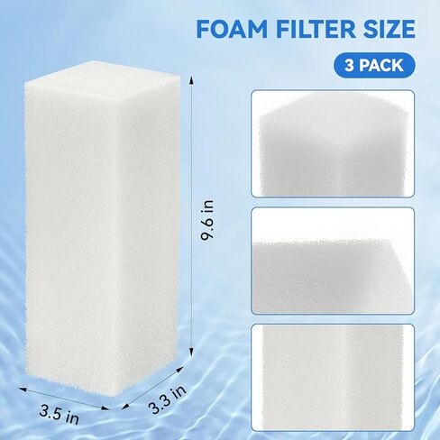 A623 Aquarium Foam Insert Compatible with AquaClear 110 Gallon Filter, Replacement Filters Sponge Pads Fish Tank Filter Maintenance Kit (Pack of 3) in Kuwait