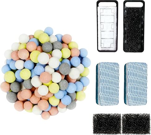 2 Pack Aquarium Filter Media, Including 8D Pad, Pre-Filter Sponge, Bio Sponge, Bio Balls, for Small Filter in Kuwait