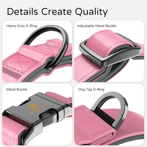 طوق الكلب Airtag، طوق الكلب مع حامل بطاقة هوائية، طوق كلب جلد مقاوم للماء IP68 مع مشبك معدني وحامل Airtag قابل للقفل، شديد التحمل قابل للتعديل للكلاب الصغيرة والمتوسطة والكبيرة (وردي S) in Kuwait
