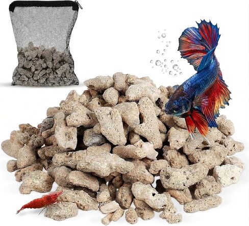 DOITOOL Crushed Coral Filter for Aquarium, 1.1lb/500g Fish Tank Crushed Coral for Freshwater Stabilize PH, Bio Filter Substrate Media Bag in Kuwait