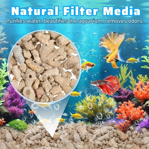 DOITOOL Crushed Coral Filter for Aquarium, 1.1lb/500g Fish Tank Crushed Coral for Freshwater Stabilize PH, Bio Filter Substrate Media Bag in Kuwait
