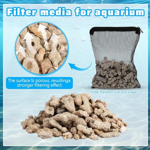 DOITOOL Crushed Coral Filter for Aquarium, 1.1lb/500g Fish Tank Crushed Coral for Freshwater Stabilize PH, Bio Filter Substrate Media Bag in Kuwait