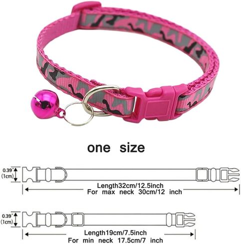 Puppy Collar and Leash, Adjustable Buckle Nylon Camo Print XXS Dog Collar for Xs XSmall Small Dogs Girl Cat Kitten Yorkie Chihuahua X-Small,Purple,Neck 7.5-12.5 Inch in Kuwait