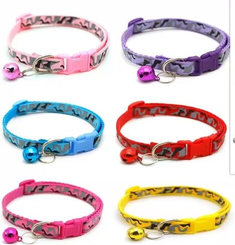 Puppy Collar and Leash, Adjustable Buckle Nylon Camo Print XXS Dog Collar for Xs XSmall Small Dogs Girl Cat Kitten Yorkie Chihuahua X-Small,Purple,Neck 7.5-12.5 Inch in Kuwait