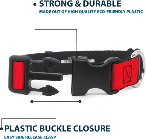 The Coca-Cola Company Pet Collar, Dog Collar Plastic Buckle, Coca Cola Script Logo Red White, 11 to 16.5 Inches 1.0 Inch Wide in Kuwait