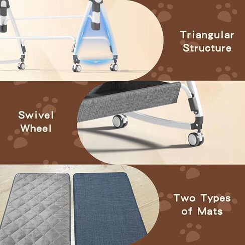 Bedside Dog Bed, Cosleeper Pet Dog Bed with Removable Washable Cushion Adjustable Height, Extension for Human Bed for Small & Medium Puppy & Cat in Kuwait