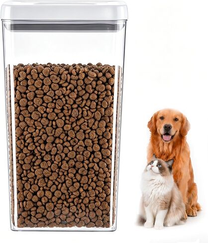 UFORU Dog Food Storage Containers with Twist Lock Lid, 4.4 Qt Airtight Cat food container, BPA-Free Stackable Kitchen Pantry Organizers and Storage, One Button Opening Pet Treat and Food Container in Saudi Arabia