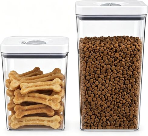 UFORU Dog Food Storage Containers with Twist Lock Lid, 4.4 Qt Airtight Cat food container, BPA-Free Stackable Kitchen Pantry Organizers and Storage, One Button Opening Pet Treat and Food Container in Saudi Arabia