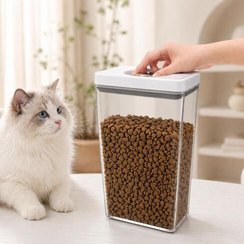 UFORU Dog Food Storage Containers with Twist Lock Lid, 4.4 Qt Airtight Cat food container, BPA-Free Stackable Kitchen Pantry Organizers and Storage, One Button Opening Pet Treat and Food Container in Saudi Arabia