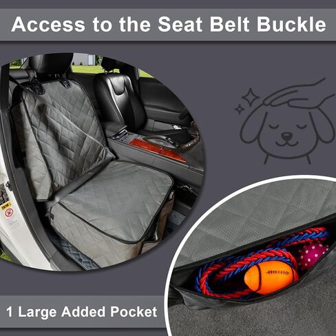Dog Car Seat Cover Front Seat - Waterproof and Non-Slip, Heavy-Duty Pet Seat Protector with Side Flaps, Full Protection for Front Bucket Chairs on Cars SUVs Trucks (Grey, Standard Front) in Saudi Arabia