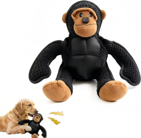 Plush Stuffed Squeaky Dog Toys, Dog Toy Medium、Large Breed, Dog Chew Toys for Non-Aggressive Dogs,Chew Dog Toys to Keep Them Busy,Solomon，11" x 11" Gorilla in Kuwait