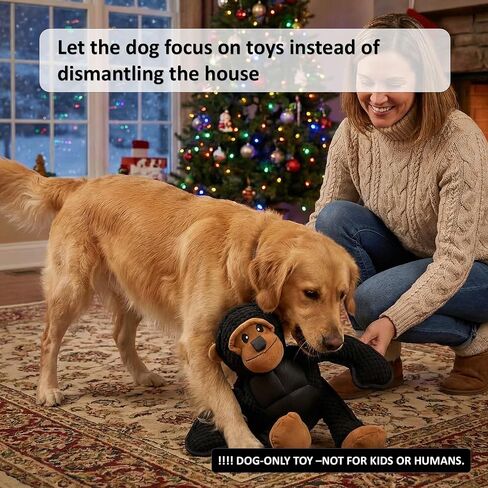 Plush Stuffed Squeaky Dog Toys, Dog Toy Medium、Large Breed, Dog Chew Toys for Non-Aggressive Dogs,Chew Dog Toys to Keep Them Busy,Solomon，11" x 11" Gorilla in Kuwait