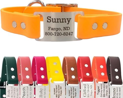 طوق كلب مخصص من DogIDs - طوق ScruffTag مخصص للكلاب من مادة البيوتان المقاوم للماء مع اسم محفور بالليزر، متين ومقاوم للرائحة - صنع في الولايات المتحدة الأمريكية | أحمر، 1 × 20 بوصة (يناسب مقاسات الرقبة من 18 إلى 22 بوصة) in Kuwait