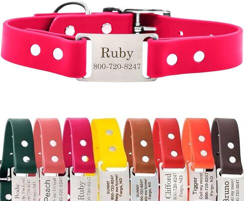 dogIDs Personalized Dog Collar – ScruffTag Custom Waterproof Biothane Dog Collar with Laser-Engraved Name, Durable & Odor-Resistant – USA Made | Red, 1 in x 20 in (Fits Neck Sizes 18-22 in) in Saudi Arabia