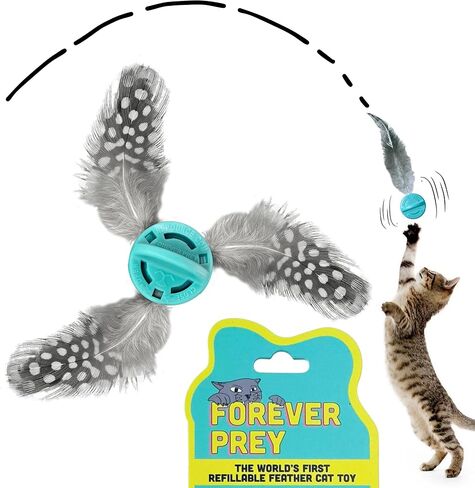 Refillable Cat Wand Toy Refill Forever Prey - World's First Refillable Lures, Wand Refill, Feather Lures Attachments - Cat Toy Replacement Attachments in Kuwait
