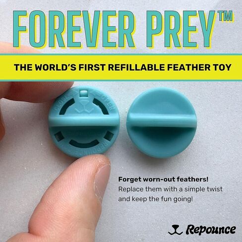 Refillable Cat Wand Toy Refill Forever Prey - World's First Refillable Lures, Wand Refill, Feather Lures Attachments - Cat Toy Replacement Attachments in Kuwait