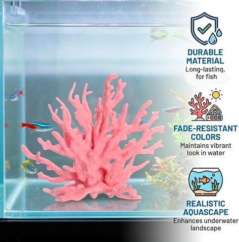 4Pcs Fake Coral, Coral Reef Decor, Coral Decor for Fish Tank Aquarium Landscape Decor Ornament Accessories, in White Pink Color in Kuwait