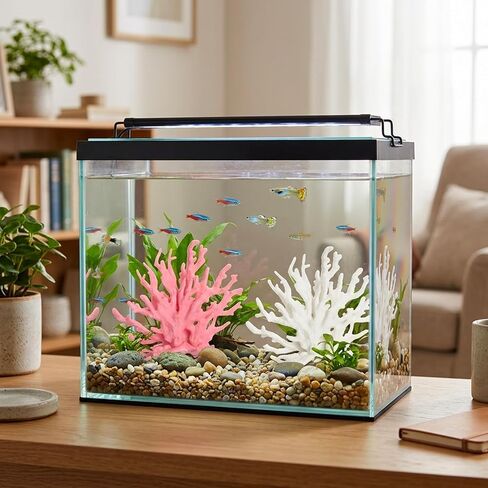 4Pcs Fake Coral, Coral Reef Decor, Coral Decor for Fish Tank Aquarium Landscape Decor Ornament Accessories, in White Pink Color in Kuwait