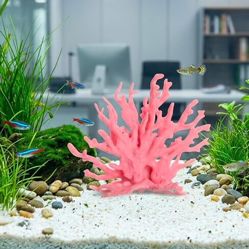 4Pcs Fake Coral, Coral Reef Decor, Coral Decor for Fish Tank Aquarium Landscape Decor Ornament Accessories, in White Pink Color in Kuwait