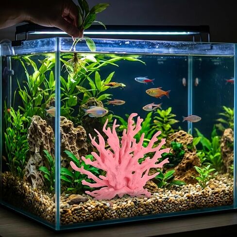 4Pcs Fake Coral, Coral Reef Decor, Coral Decor for Fish Tank Aquarium Landscape Decor Ornament Accessories, in White Pink Color in Kuwait