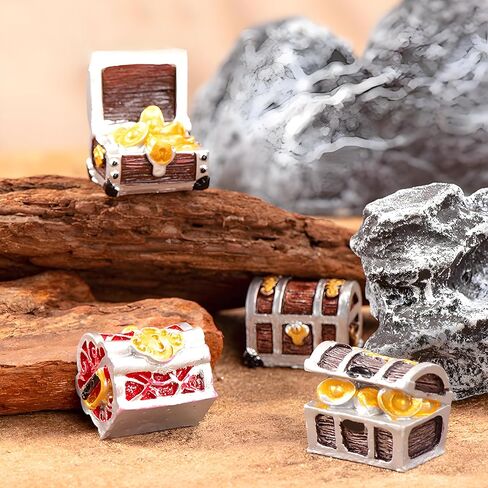 3Pcs Random Creative Pirate Treasure Chest Aquarium Decoration, Fish Tank Ornament, Mini Treasure Chest Aquarium Decor in Kuwait