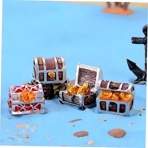 3Pcs Random Creative Pirate Treasure Chest Aquarium Decoration, Fish Tank Ornament, Mini Treasure Chest Aquarium Decor in Kuwait