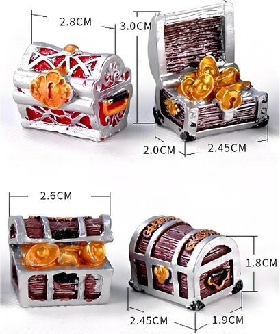 3Pcs Random Creative Pirate Treasure Chest Aquarium Decoration, Fish Tank Ornament, Mini Treasure Chest Aquarium Decor in Kuwait