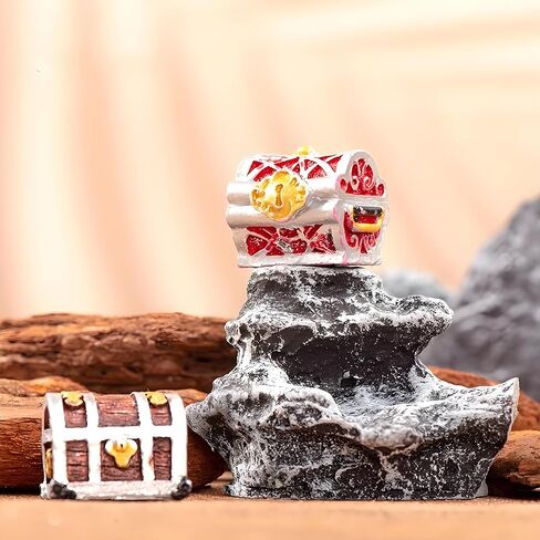 3Pcs Random Creative Pirate Treasure Chest Aquarium Decoration, Fish Tank Ornament, Mini Treasure Chest Aquarium Decor in Kuwait