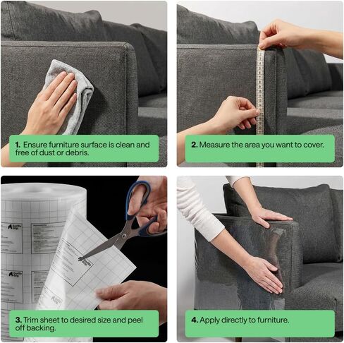 GORILLA GRIP واقي أثاث مضاد للخدش للقطط، واقي للأريكة لاصق عالي التحمل مقاوم للثقب، غطاء شفاف مضاد للخدش للأريكة، قطع مرن ليناسب اللفة، 17 بوصة × 48 بوصة in Kuwait