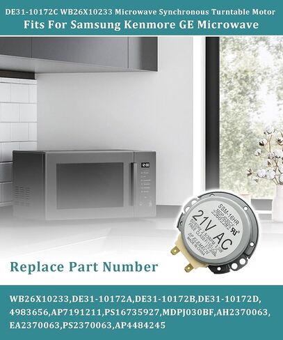 محرك القرص الدوار المتزامن DE31-10172C WB26X10233 مناسب لميكروويف Samsung Kenmore GE، ويستبدل DE31-10172A/B/D,4983656,AP7191211,PS16735927 in Kuwait