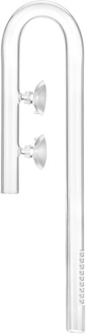 QWORK Glass Inflow Aquarium Lily Pipe - 17mm for 5/8''(16/22mm) Tubing, for Aquarium Planted Tank, Suction Cups Included in Kuwait