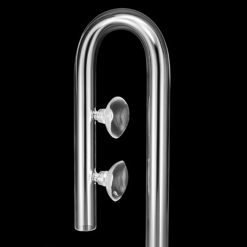 QWORK Glass Inflow Aquarium Lily Pipe - 17mm for 5/8''(16/22mm) Tubing, for Aquarium Planted Tank, Suction Cups Included in Kuwait