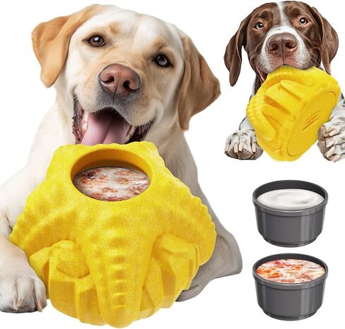 Dog Chew Toy for Aggressive Chewers, Freezable Lick Treat Dispenser, Stuffable Lick Toy, Interactive Enrichment, Long Lasting Puzzle Boredom Buster for Medium & Large Dogs - Pink Donut in Kuwait