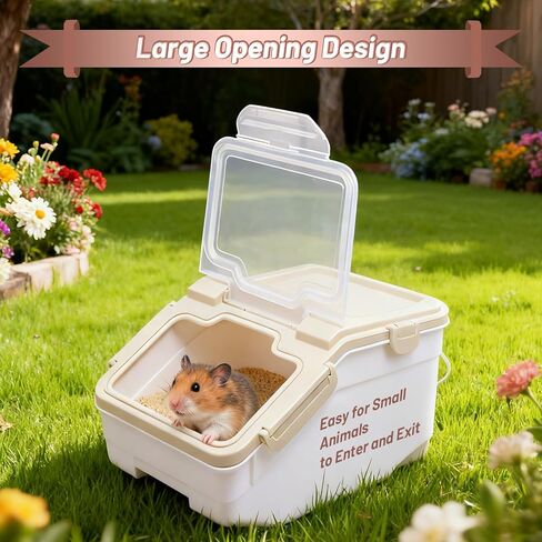 Extra Large Chinchilla Sand Bath Container Kit Plastic Dust Bath House Hamster Shower Room for Hedgehog Guinea Pig Squirrel Small Animals (Grey) in Kuwait