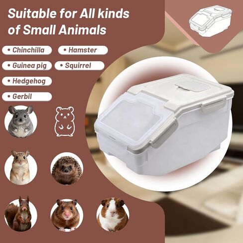 Extra Large Chinchilla Sand Bath Container Kit Plastic Dust Bath House Hamster Shower Room for Hedgehog Guinea Pig Squirrel Small Animals (Grey) in Kuwait