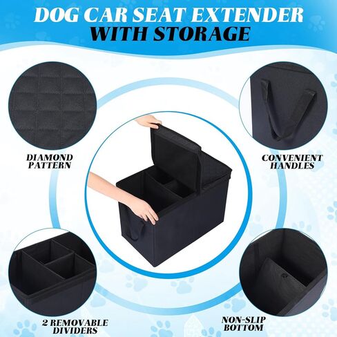 Back Seat Extender for Dogs, Dog Car Seat Cover with Storage Organizer, Waterproof Scratch Proof Cover for Cars Trucks and Suvs Front or Back (Large 29"x20"x22") in Kuwait