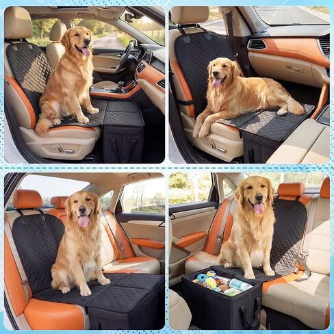 Back Seat Extender for Dogs, Dog Car Seat Cover with Storage Organizer, Waterproof Scratch Proof Cover for Cars Trucks and Suvs Front or Back (Large 29"x20"x22") in Kuwait