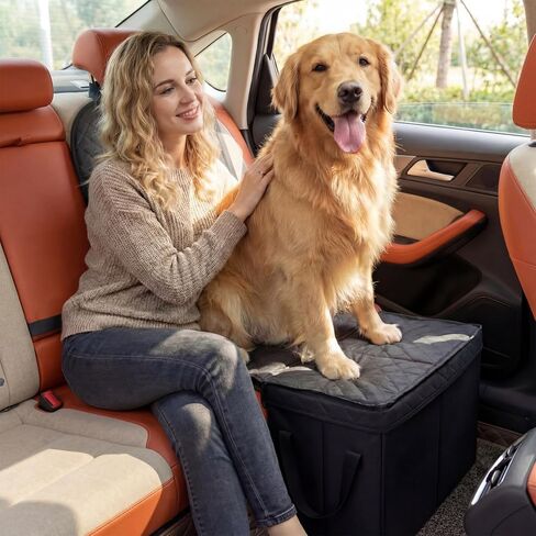 Back Seat Extender for Dogs, Dog Car Seat Cover with Storage Organizer, Waterproof Scratch Proof Cover for Cars Trucks and Suvs Front or Back (Large 29"x20"x22") in Kuwait