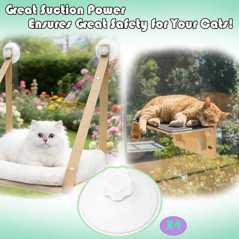 4 Pack Cat Window Perch Suction Cup, Strong Adhesive Replacement Suction Cup with Screws for Foldable & Cordless Cat Window Hammock Seat (Transparent, 85mm Plastic Screws) in Kuwait