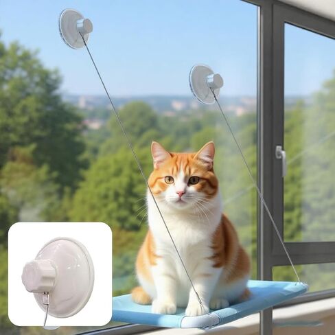 4 Pack Cat Window Perch Suction Cup, Strong Adhesive Replacement Suction Cup with Screws for Foldable & Cordless Cat Window Hammock Seat (Transparent, 85mm Plastic Screws) in Kuwait