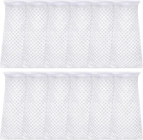 12 Pack Filter Socks, Reusable 4 Inch 3D Honeycomb Mesh Filter Bags for Aquarium Sump, Saltwater and Freshwater Fish Tank, Reef Tank, White in Kuwait