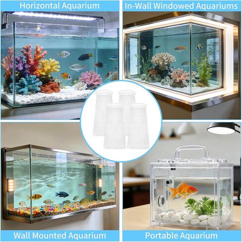 12 Pack Filter Socks, Reusable 4 Inch 3D Honeycomb Mesh Filter Bags for Aquarium Sump, Saltwater and Freshwater Fish Tank, Reef Tank, White in Kuwait