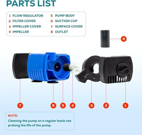 Aqua Dream 80 GPH Submersible Pump - 4.5W Adjustable Ultra Quiet Water Pump for Aquariums and Fountains, 2.25ft Max Lift, Indoor/Outdoor Hydroponic Fish Tank Pump - 1 Pc in Saudi Arabia