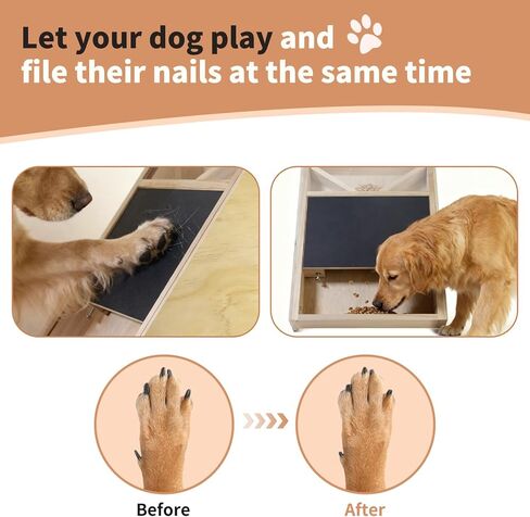 Dog Scratch Pad for Nails: Quiet Dog Scratch Board with Treats, Easy Change Dog Nail Board with 2 Sandpaper Sheets, Interactive Paw Nail Scratcher & Slow Feeder Toy (Creamy White) in Kuwait
