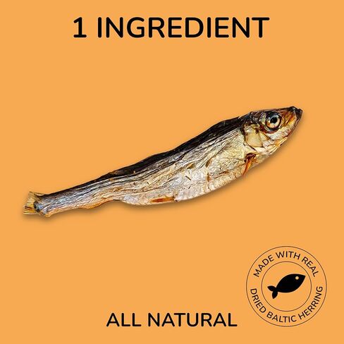 DTS5002A-3OZ Air Dried Natural Baltic Herring Crunchy Treats for Dogs & Cats, High Protein Omega-3 Fish Snacks, Single Ingredient Gluten & Grain Free, Healthy Training Treats, 3oz Bag in Saudi Arabia