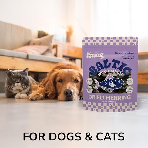 DTS5002A-3OZ Air Dried Natural Baltic Herring Crunchy Treats for Dogs & Cats, High Protein Omega-3 Fish Snacks, Single Ingredient Gluten & Grain Free, Healthy Training Treats, 3oz Bag in Saudi Arabia
