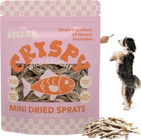 DTS5002A-3OZ Air Dried Natural Baltic Herring Crunchy Treats for Dogs & Cats, High Protein Omega-3 Fish Snacks, Single Ingredient Gluten & Grain Free, Healthy Training Treats, 3oz Bag in Saudi Arabia