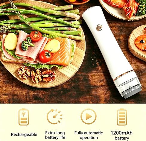 Handheld Cordless Vacuum Sealer Machine, Automatic Portable Food Sealer with 30 Reusable Bags, Multi-function Mason Jar Vacuum Sealer for Food Preservation Meal Prep in Kuwait